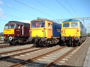 87002 73209 and 47736 at Willesden on the 'Brighton Rocks' railtour