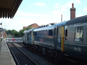 86101 being 'dragged' by 31468 at Dereham on the Mid Norfolk Railway